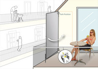 Paravent 1 panneau, idal comme sparation de bureau en coloris gris clair