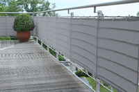 Brise vue pour balcons - 90cm x 300cm couleur uni-gris clair