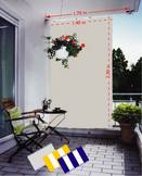 Contenu de la boite - Kit complet avec voile solaire verticale 230 x 140 cm en blanc uni